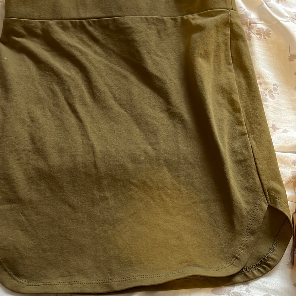 Olive green mini skirt